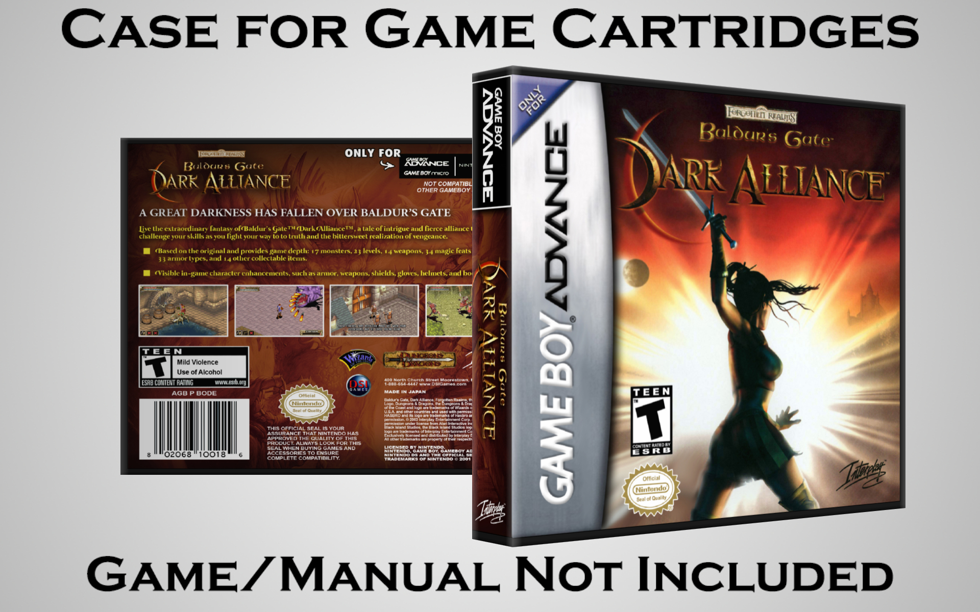 Protective Display Case for Game Boy Advance Cartridges - NO GAME/MANUAL - Picture 7 of 249