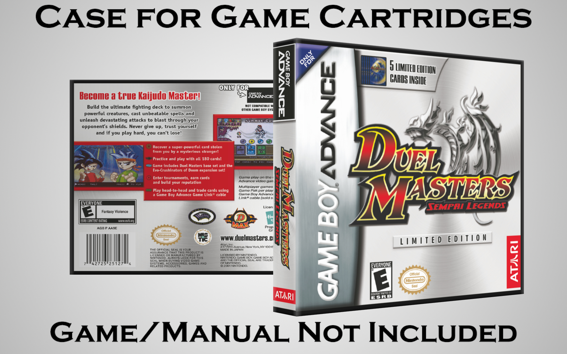 Protective Display Case for Game Boy Advance Cartridges - NO GAME/MANUAL - Picture 57 of 249