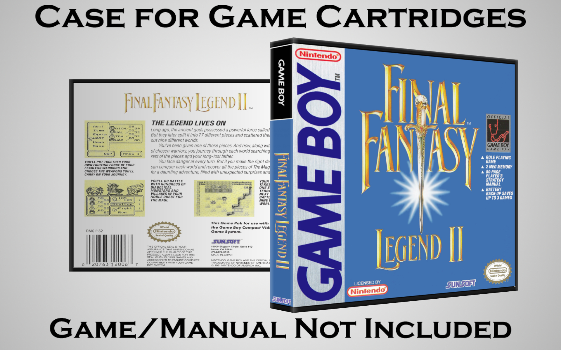Protective Display Case for Game Boy/Gameboy Color Cartridges - NO GAME/MANUAL - Picture 67 of 249