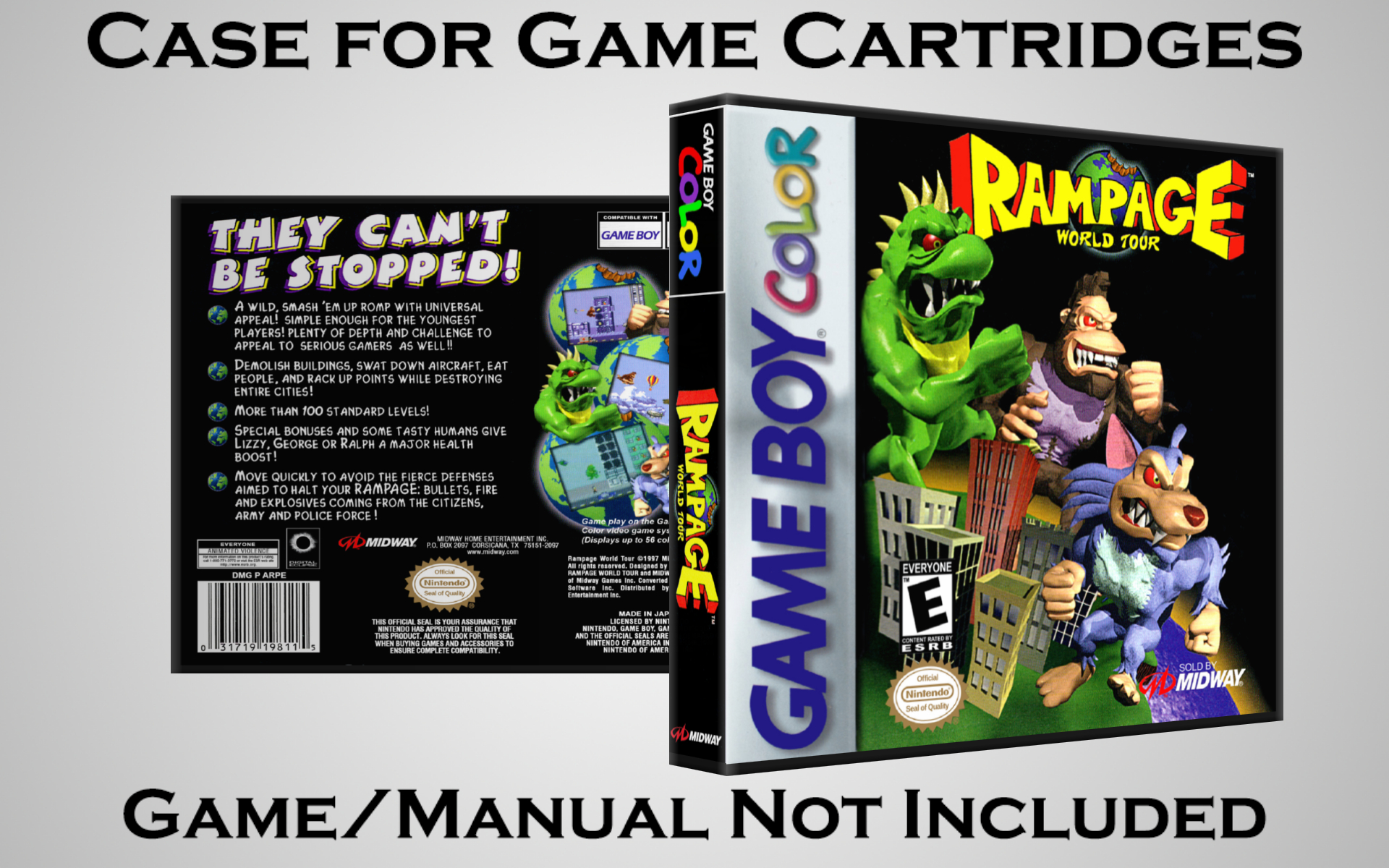 Protective Display Case for Game Boy/Gameboy Color Cartridges - NO GAME/MANUAL - Picture 179 of 249