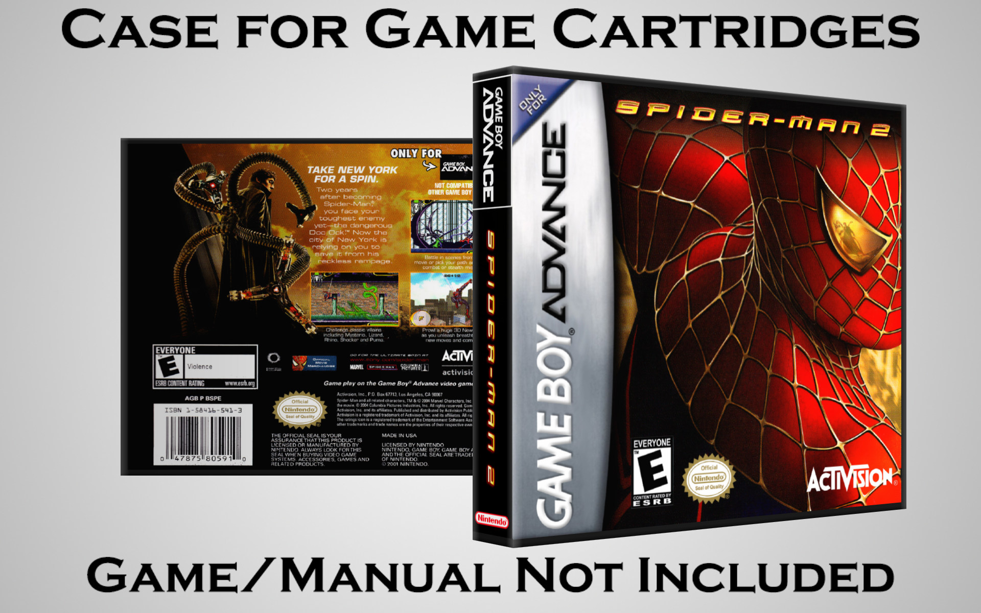 Protective Display Case for Game Boy Advance Cartridges - NO GAME/MANUAL - Picture 194 of 249