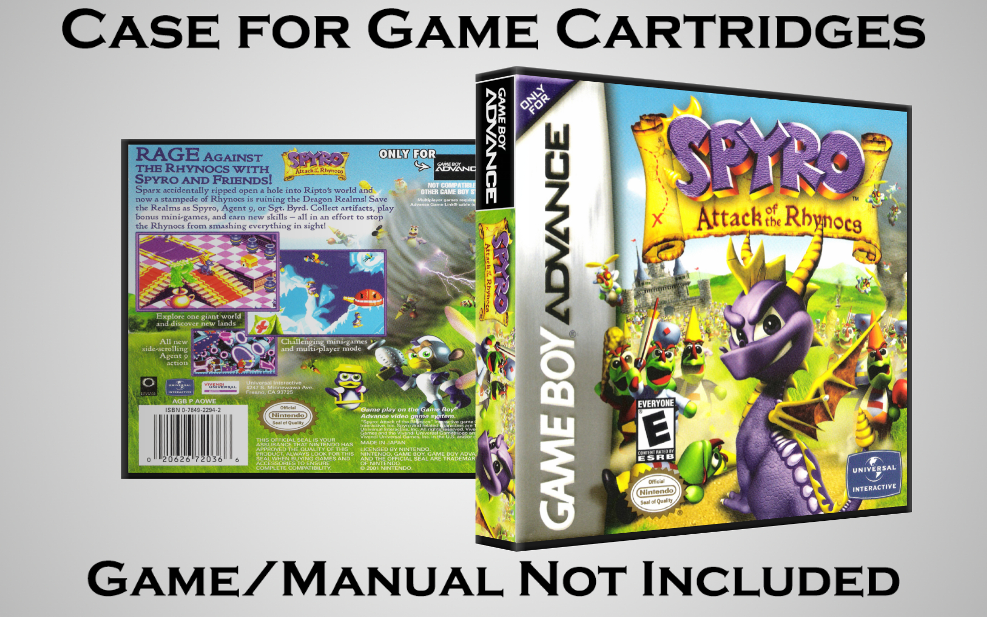 Protective Display Case for Game Boy Advance Cartridges - NO GAME/MANUAL - Picture 199 of 249