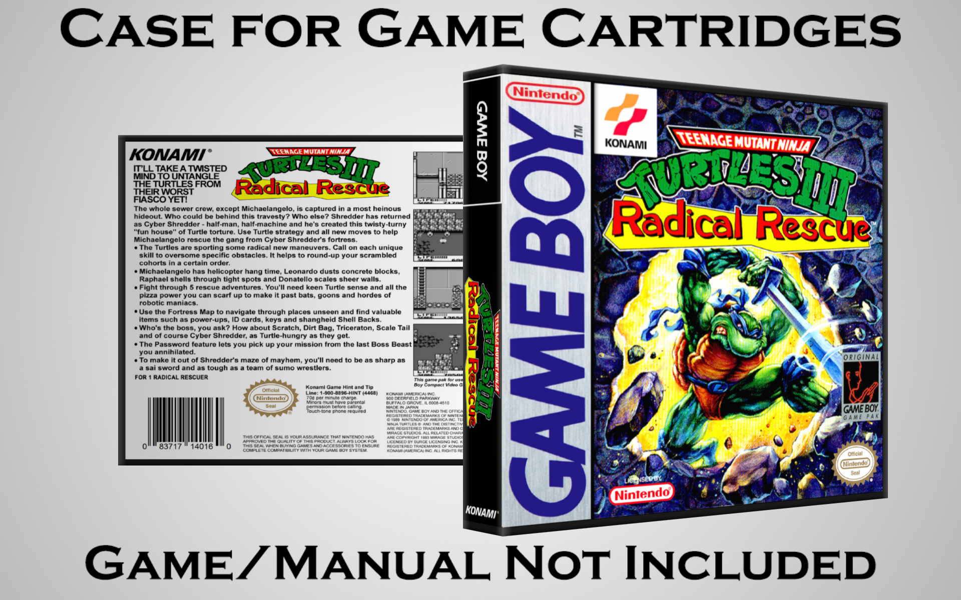 Protective Display Case for Game Boy/Gameboy Color Cartridges - NO GAME/MANUAL - Picture 213 of 249