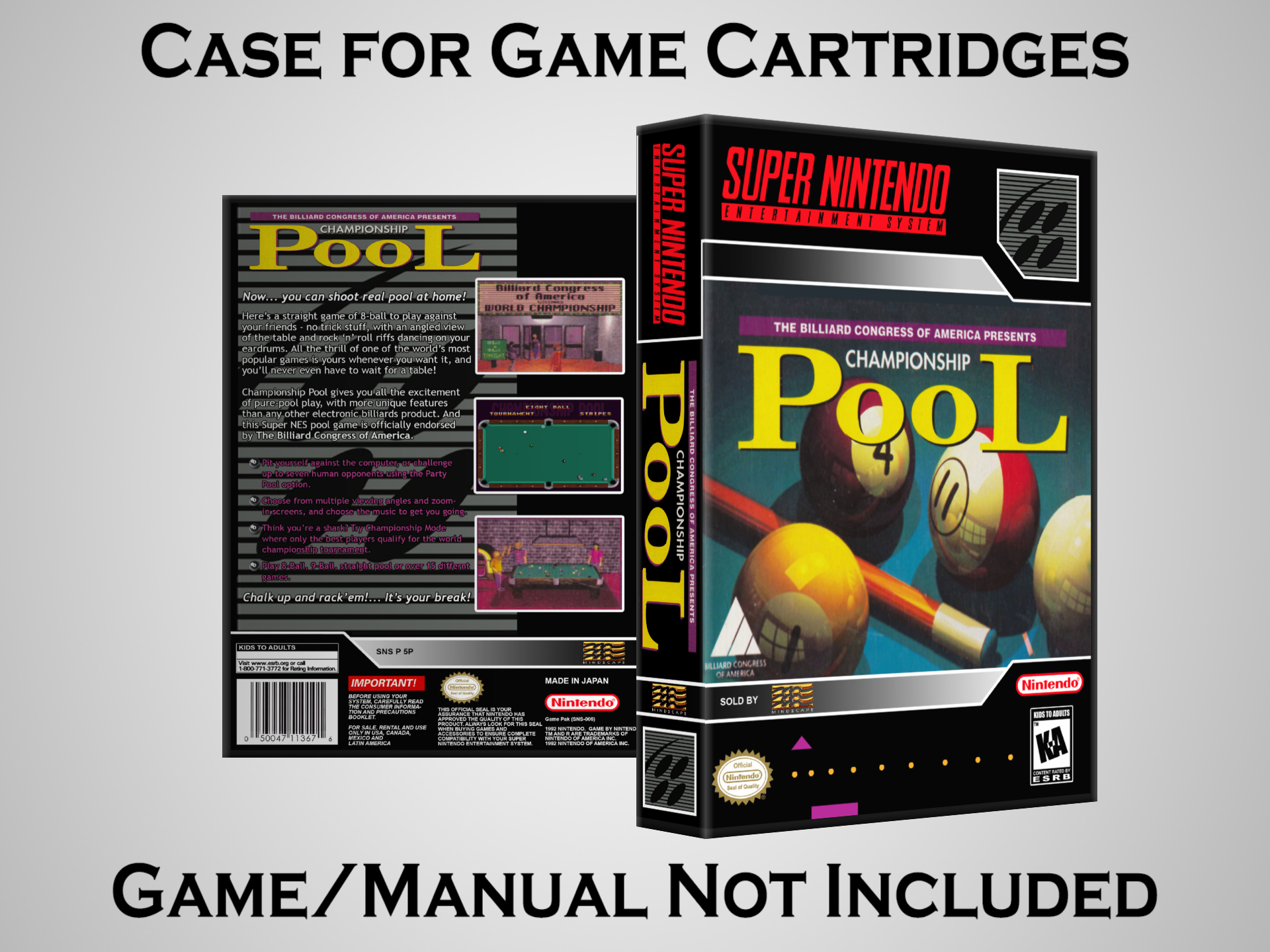 [#-F] Protective Display Case for Super Nintendo SNES Games - NO GAME ...