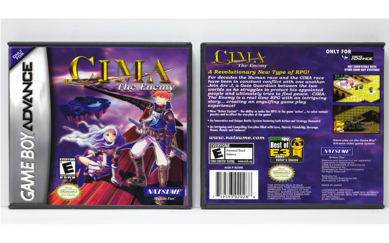 CIMA: THE ENEMY (Nintendo Game Boy Advance, 2003) Tested, Cartridge Only $33.00
