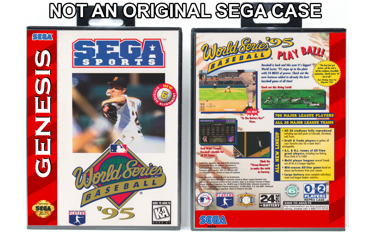 新品 【World Series BASEBALL '95】 北米版セガ ジェネシス用ソフト World Series Baseball \u002795