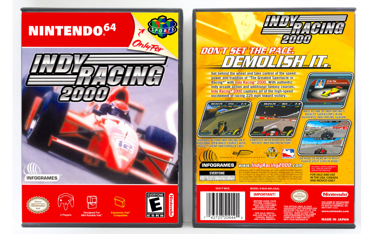 Gaming Relics - Nintendo 64 - Vertical Style - Indy Racing 2000