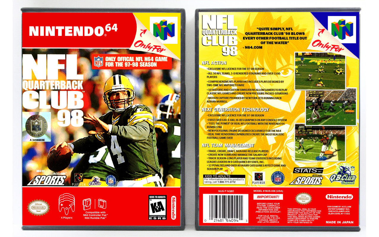 Gaming Relics - Nintendo 64 - NFL Quarterback Club '98