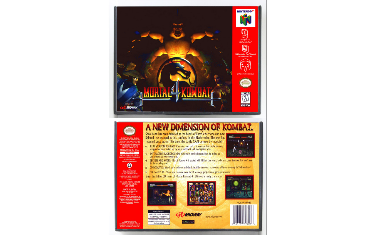 Gaming Relics - Nintendo 64 - Mortal Kombat 4