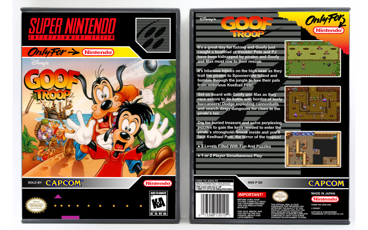 Gaming Relics - Super Nintendo - Vertical Style - Disney's Goof Troop