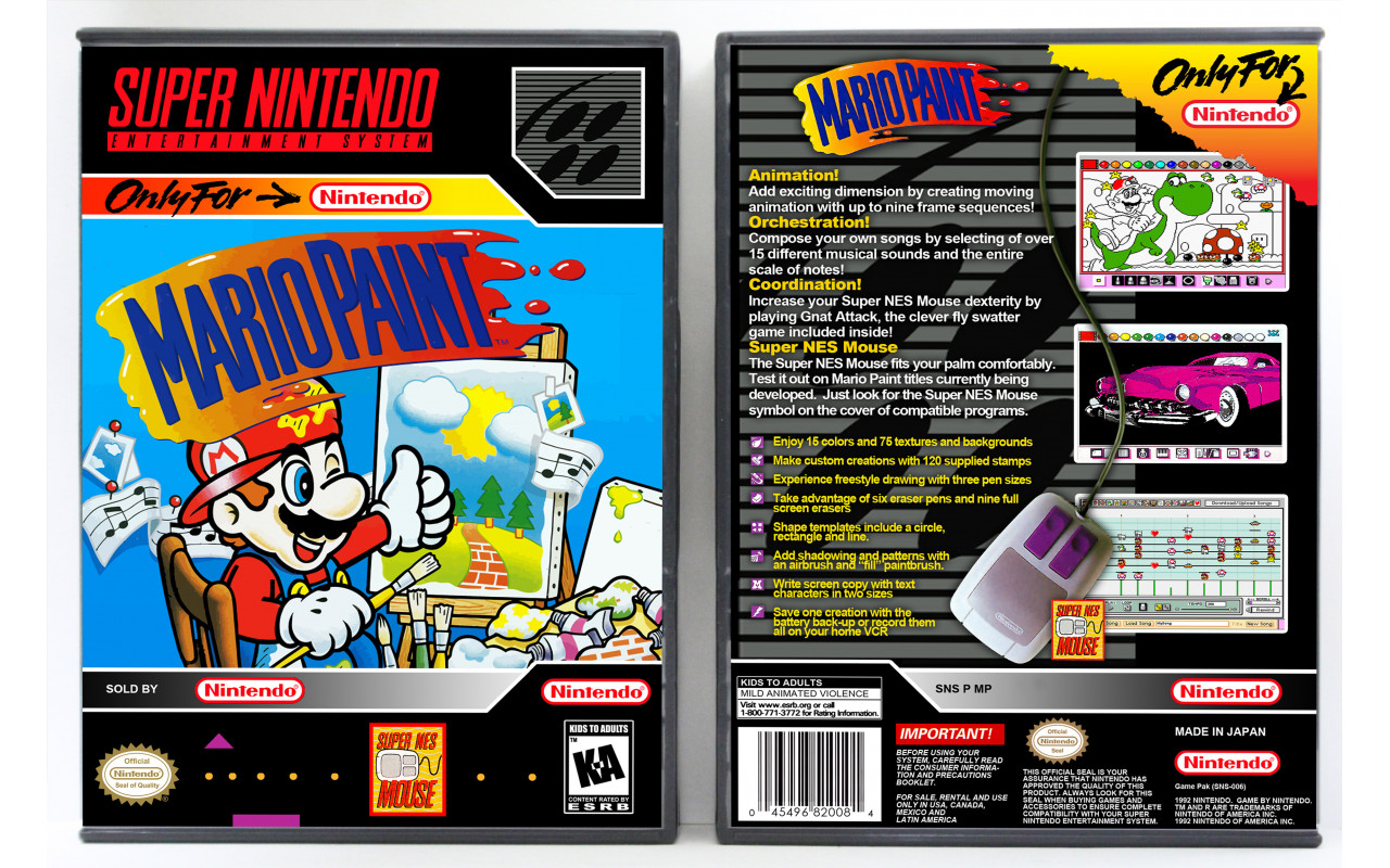 Gaming Relics - Super Nintendo - Vertical Style - Mario Paint