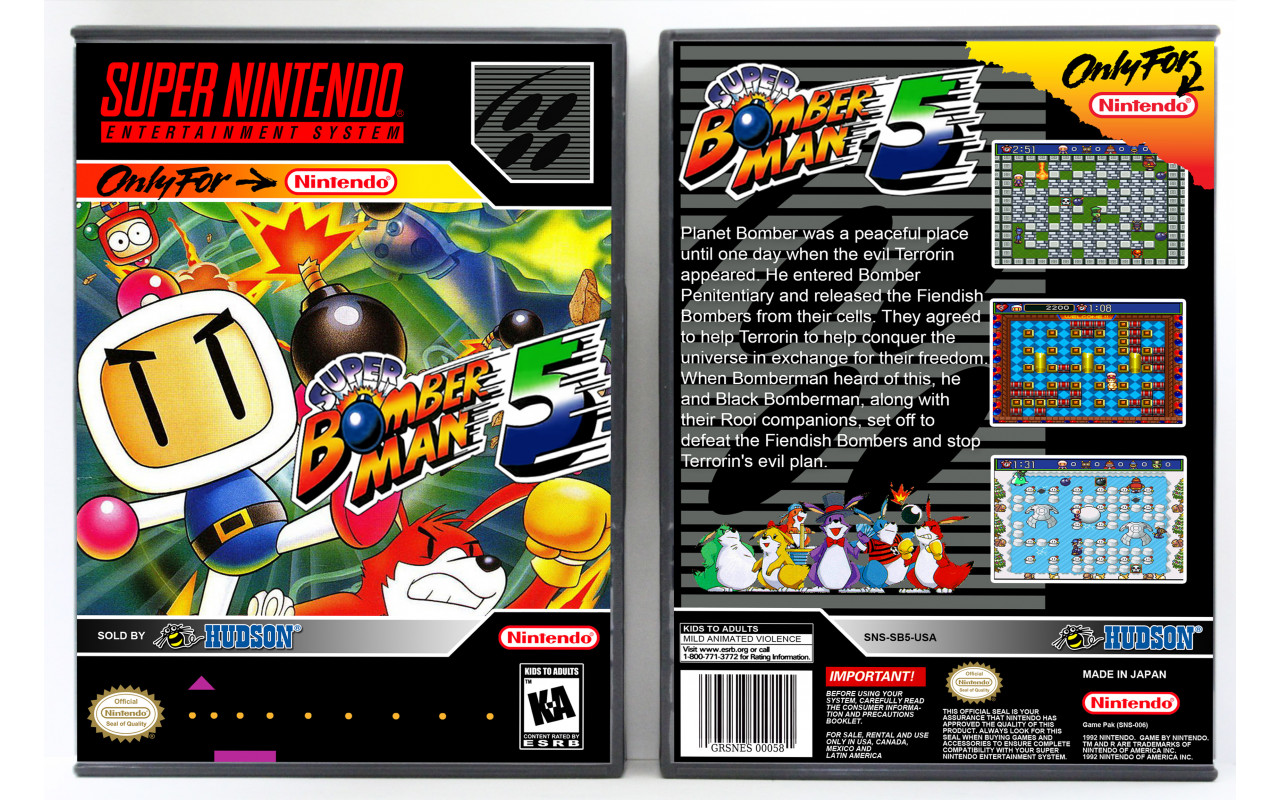 Super Bomberman 5 - Game Over (SNES)