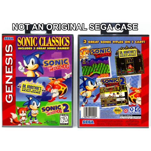 Sonic Chaos Quest Ultimate Repro Sega Genesis Game Cart 